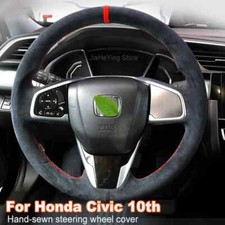 Hand Sewn Leather Car Steering Wheel Cover For Honda Civic 10th Gen Accessories