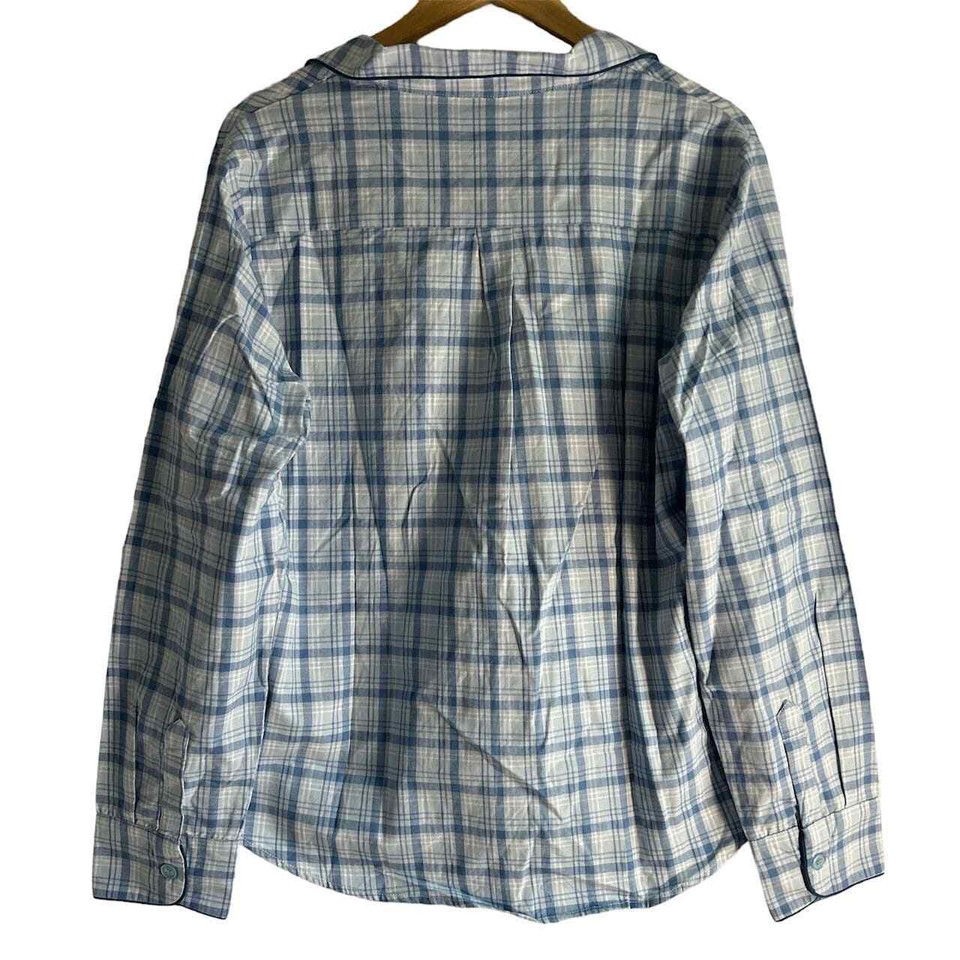Petite Plume Women’s Size Large Plaid Tartan Seafarer Button Up Pajama