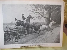 Vintage Print,CROSS COUNTRY#2,Horse,Zogbaum,Harpers,c1890