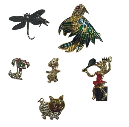 Lote de 56 piezas estilo mixto broches coloridos modernos vintage prendedores joyería de moda - Imagen 7 de 14