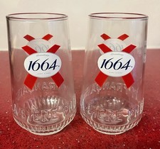 2x Kronenbourg 1664  Pint Glasses Brand New 2024 Design CE M24 Free Postage