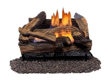 Duluth Forge Split Red Oak Ventless Log Set – 18 Inch, 30,000 BTU, Dual Fu