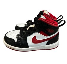 Kids Jordan Retro 1 Mid Sneakers Red Black White DS TD Size 7C 640735-122 Youth