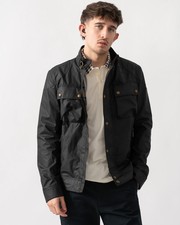 Image of Belstaff Racemaster Mens Waxed Cotton Compact Field Jacket - Black