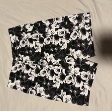 Disney Mickey Mouse Women s Black White All-Over Print High Rise Shorts S