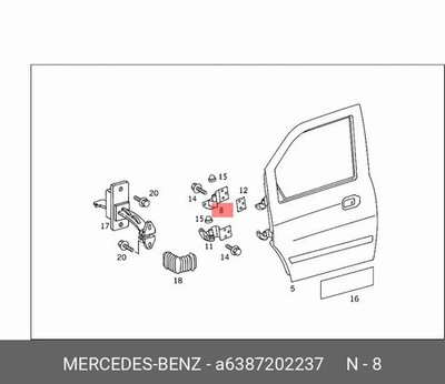 NEW MERCEDES-BENZ VITO W638 HINGE A6387202237 GENUINE