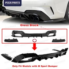 Gloss Black Rear Bumper Diffuser Splitter For 2019-2022 BMW 3 Series G20 M Sport