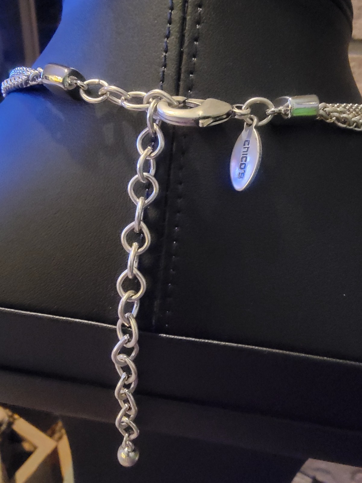 Chiccos Statement Silvertone Long Multi Strand Ne… - image 4