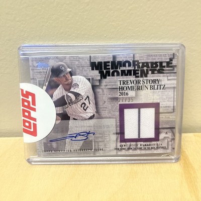2017 Topps Baseball Memorable Moments Auto Relic Card Trevor Story #MMAR-TS /35