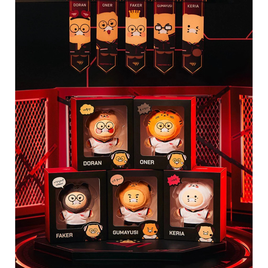 T1 KAKAO KERIA FAKER ONER GUMAYUSI キーリング AUTHENTIC] T1 KAKAO KEYCHAIN DOLL CARD SET FAKER DORAN KERIA