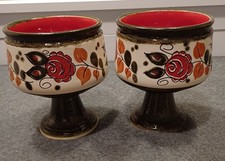 Tiroler Tirol Geschirr Schramberg ,2 Becher mit Fuss