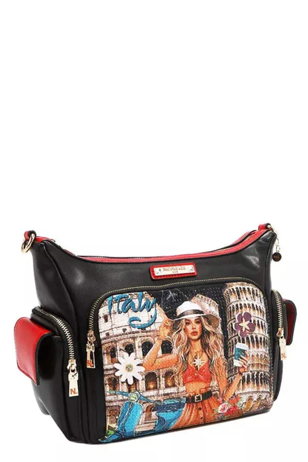 Trendsi Nicole Lee Italy Print Women's Shoulder Bag Everyday Fashion Multi-Pocke thumbnail 3