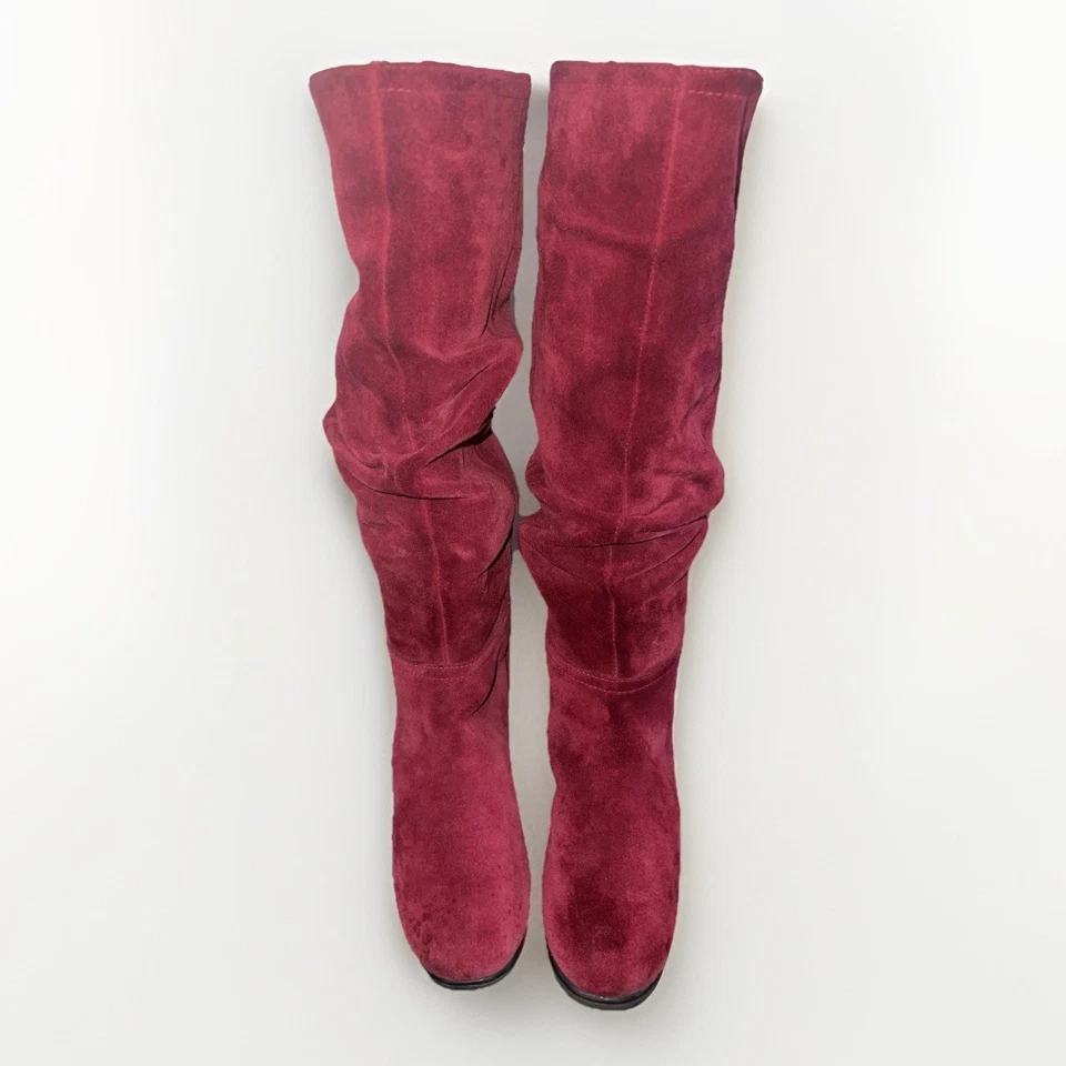 Bota alta de gamuza de cuero rojo arándano supersónico Aersoles para mujer talla 7,5 M Foto 2 de 4