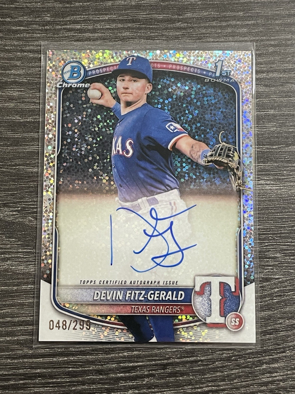 2025 Bowman Chrome Devin Fitz-Gerald 1st Bowman Speckle Refractor AUTO /299