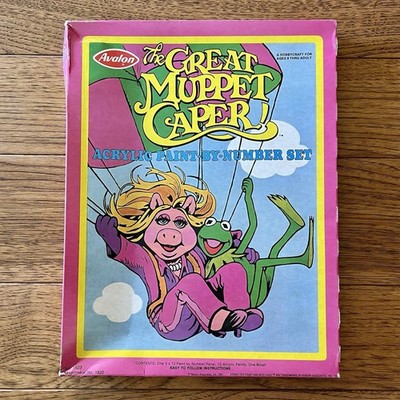 Vintage 1981 NOS Muppets Caper Paint By Numbers Miss Piggy Kermit Avalon