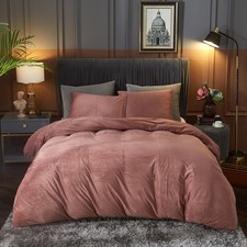 Velvet Duvet Cover King Size 3 Pcs Flannel Blush Pink Duvet Cover King Velvet...