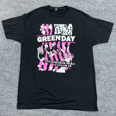 Green Day Shirt L Large Black Pink American Dream Band Punk Rock Shirt New