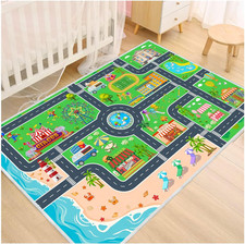 Kids Carpet Playmat Car Rug, Car Rug for Kids Toy Cars and Train, Non Slip Play