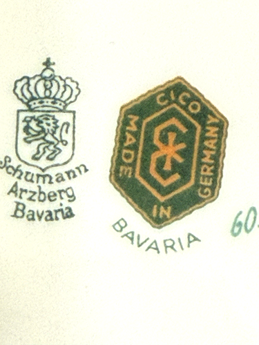 Schumann Arzberg Germany Bavaria Wildrose Rouge Bonbonschale handbemalt 5" sq - Bild 15 von 15