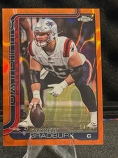 Topps 2025 Chrome Garrett Bradbury Orange Lava Refractor /25 #212 Patriots NFL