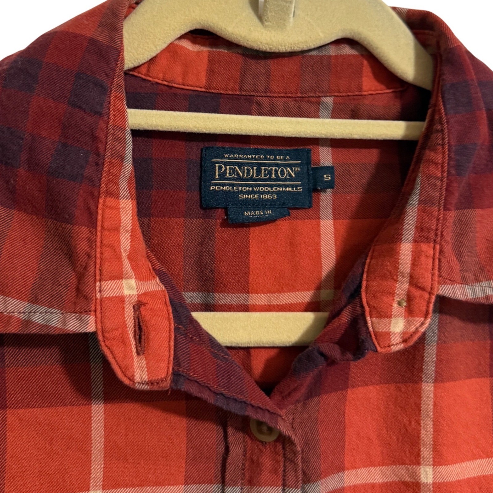 Pendleton Womens Red Plaid Button Down Shirt Long… - image 2