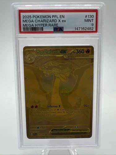 Pokémon Mega Charizard X ex 130/094 Phantasmal Flames Mega Hyper Rare Holo PSA 9