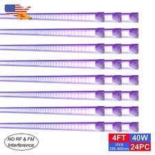 24Pack Led Black Light Bar 4FT 40W with US Plug for DJ Party Club Bar Decoration