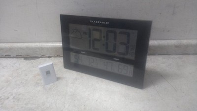 Traceable 1087 16-1/2 In Overall W 6 Digit Battery Powered Digital Clock (BW)