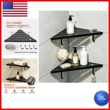 SZWQILIN Corner Shower Shelves, 10" Matte Black 304 Stainless Steel Recessed