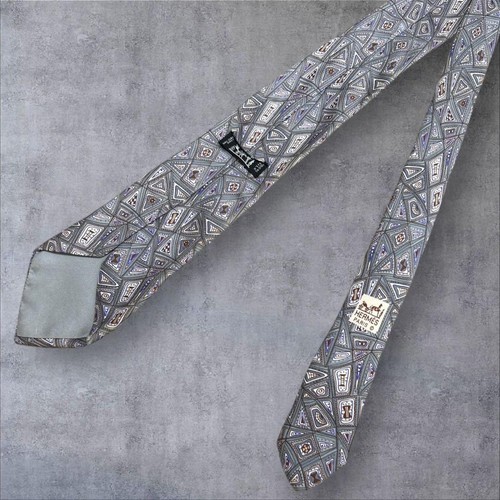 Corbata de seda HERMES gris buen estado - Imagen 5 de 11