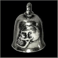 Pewter Motorcycle Gremlin Bell Side Skull Face Made in the USA