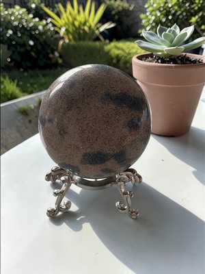 K2 Steinkugel 60 mm: Granit Azurit Kristallkugel zur Erdung Intuition
