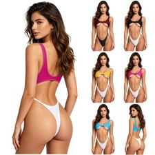 Women's Swimwear Sunbathing Bodysuit Cheeky Swimsuit UPF50 Romper Athletic