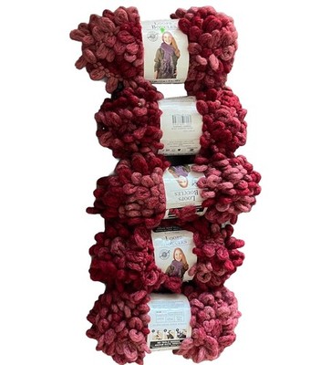 Loops & Threads Loops Boucles Yarn Lot Of 5 Cranberry Super Bulky #6