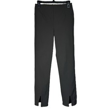 Athleta SZ 4 TALL Skinny Pants Rear Zip Pockets Slits Stretch Flat Front Hi-Rise