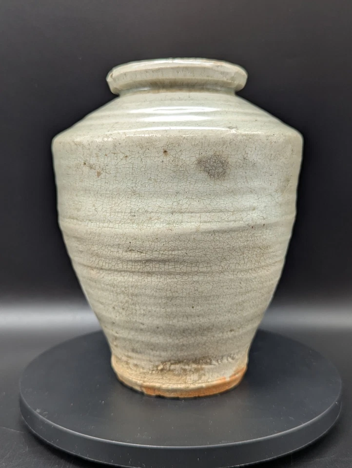 Jarrón antiguo chino Longquan Celadon de la dinastía Ming Foto 2 de 4