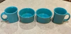 4 Items-Fiestaware HLC Turquoise Square Bottom Bowls & Mugs-Excellent