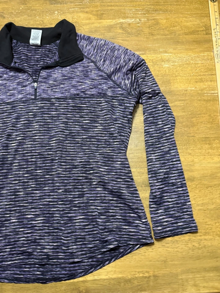 Camisa AVIA Mujer XXXL Púrpura Rosa Negra Manga Larga 3/4 Cremallera Ropa Deportiva Foto 4 de 4