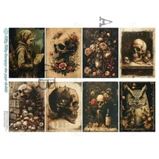 Dark Academia #2 | A4 Rice Paper | Paper for Decoupage | AB Studios | Halloween