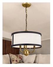 KICHLER Heddle 15.5in 3-Light Natural Brass Textured Black Chandelier