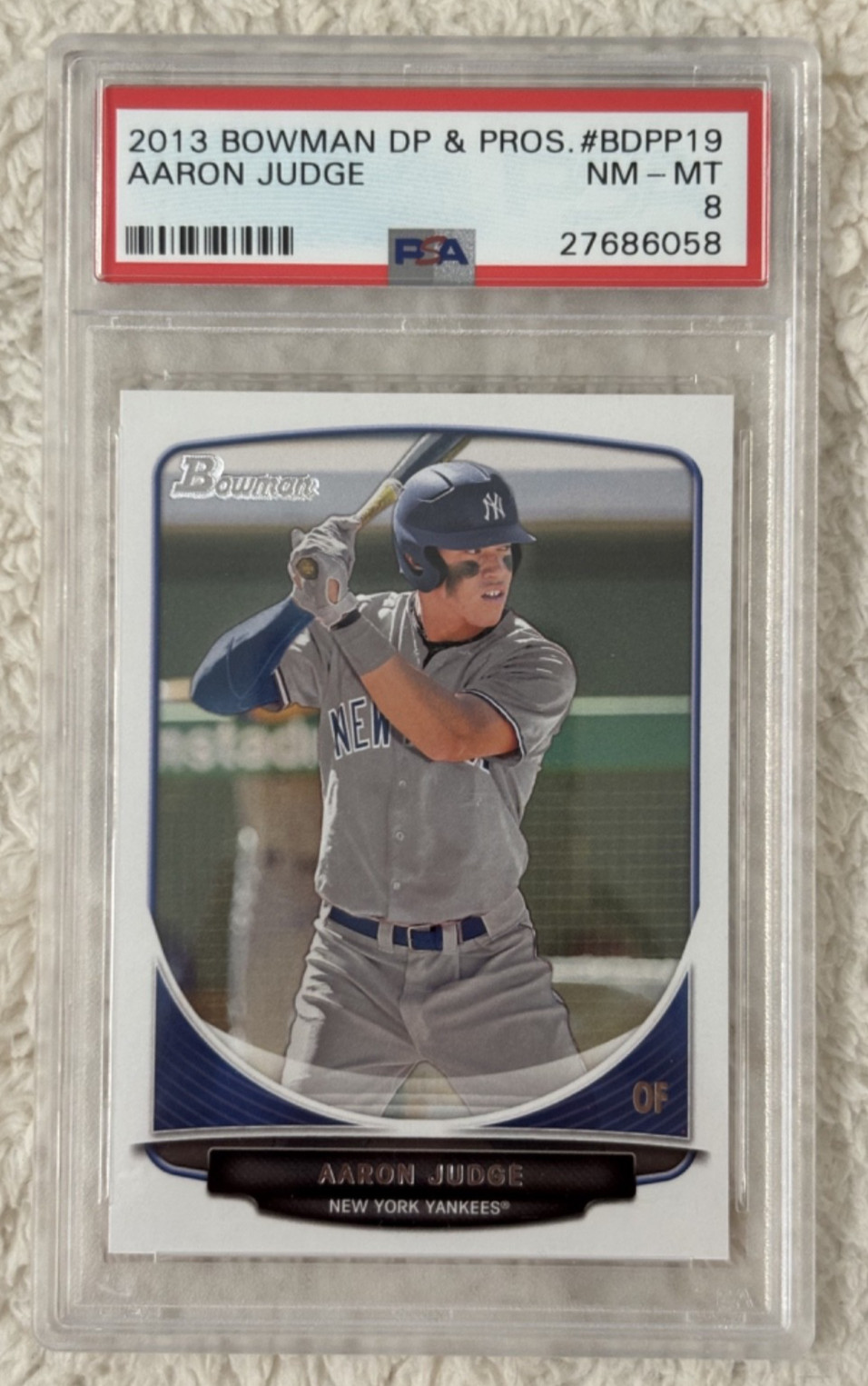 Aaron Judge 2013 Bowman Draft Picks & Prospects Rookie Card (RC) BDPP19 PSA 8