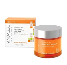 Andalou Naturals Brightening Probiotic + C Renewal Cream, 1.7 Ounce