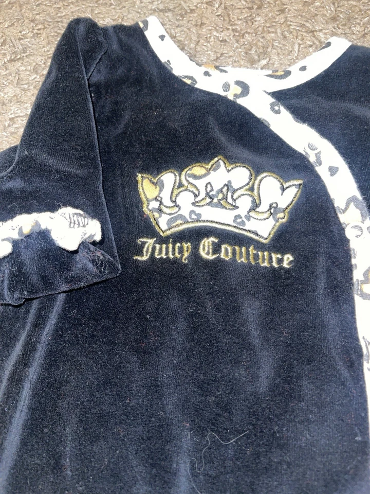 Black Velvet Juicy Couture Baby Pajamas - Image 2 of 3