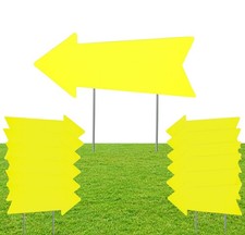 Yellow Arrow Signs with Stakes 12Pcs - 17x6 Inches Directional Signs for Real...