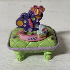 Claire’s “Diva” Made 4 U By #20 Jewelry Trinket Box Green 2002 Y2K 