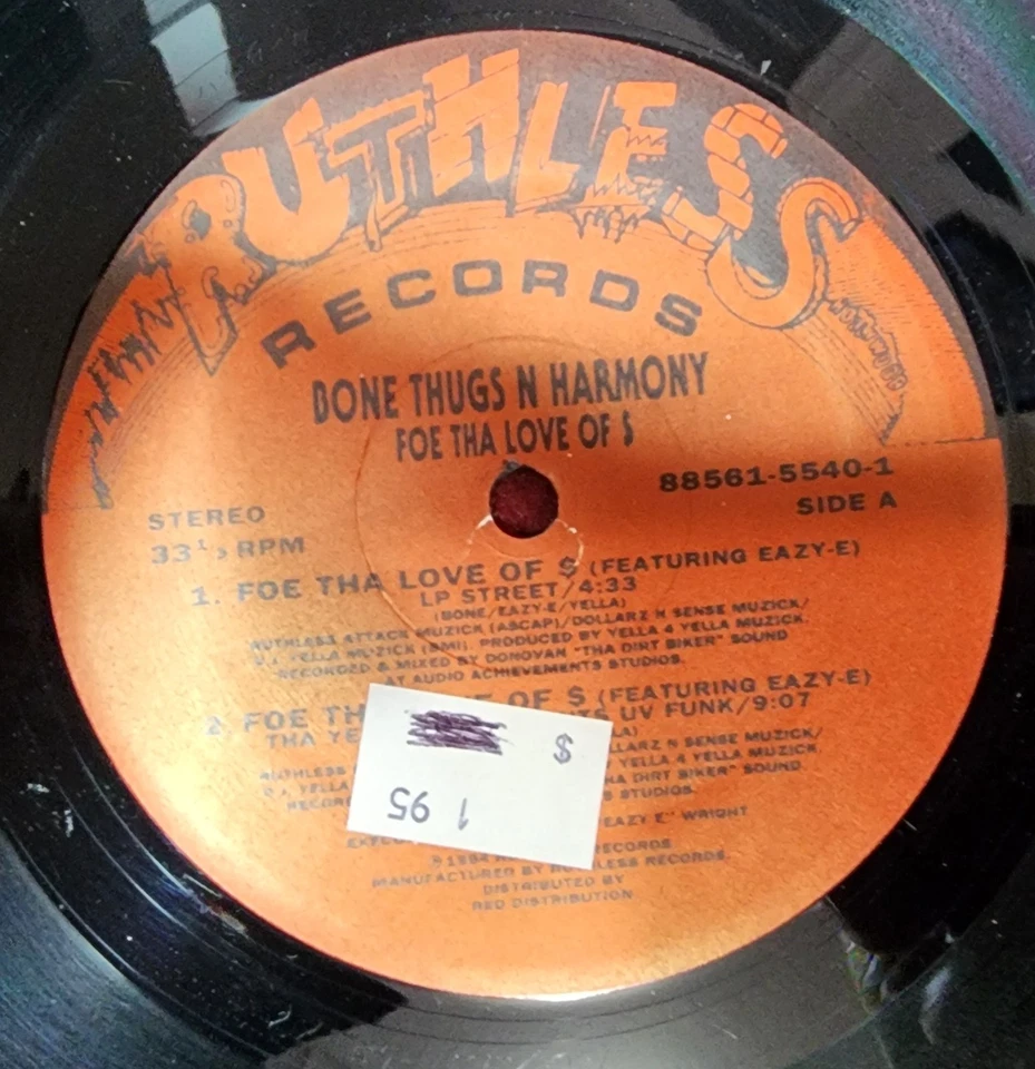 BONE THUGS-N-HARMONY, EAZY-E FOE THA LOVE OF $ 12" Vinyl Single 1994 Ruthless - Image 4 of 4