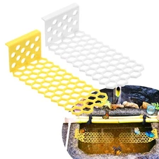 2-Pack Floating Bee Island, 7.09 Inch Bee Watering Station [White, Yellow]