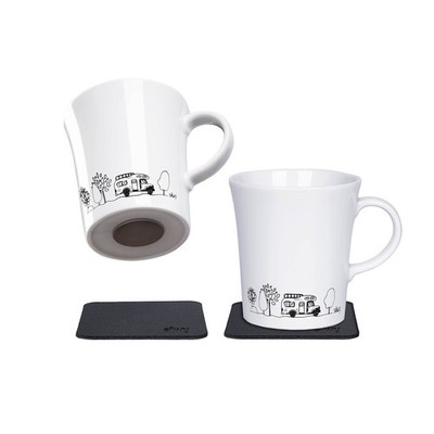 Silwy S02713092BCA Magnetic Porcelain Handle Cups Camping Black