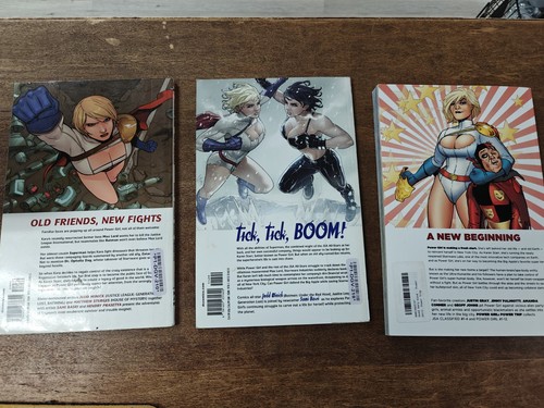 POWER GIRL Old Friends , Bomb Squad , Power Trip Trade Paper Back Lot TPB comic - Foto 3 di 9