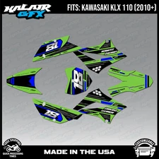 Graphics Kit for Kawasaki KLX110 KLX110R/RL (2010-2024) Warrior-Green